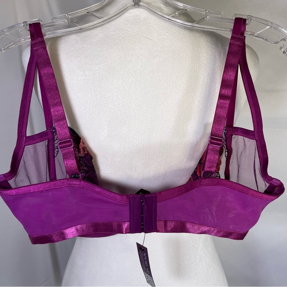 Adore Me Jayda Unlined Balconette Women's Bra & Panties Set Purple Size 36G/XL - Picture 6 of 14